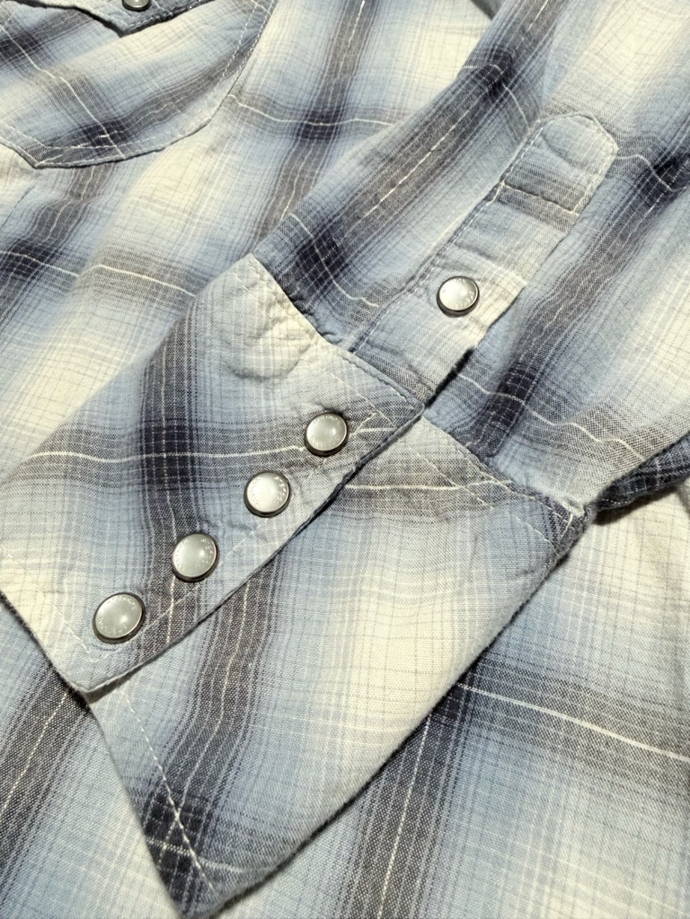 Stetson Women’s Embroidered Blue Plaid Western Button Up Collared Shirt Size 2X - Picture 10 of 10